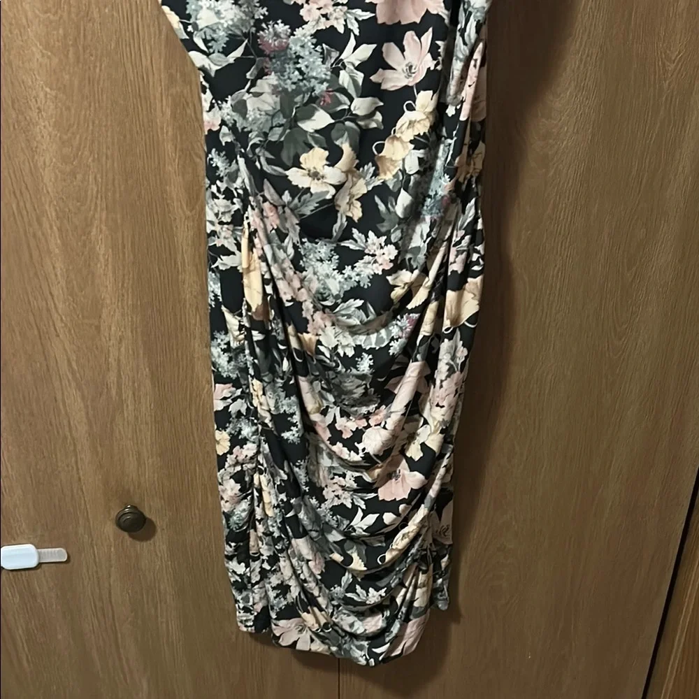 Maurices Cream Tan Ruched Bodycon Midi Dress Size XXL wedding guest flattering - Picture 5 of 6